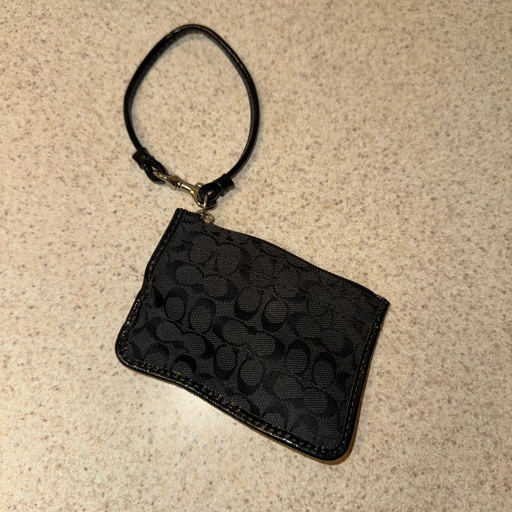 Coach small black Wristlet